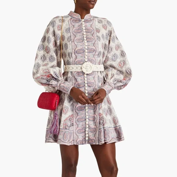 ZIMMERMANN
Belted paisley-print linen mini dress size 1 NWT - Picture 1 of 5